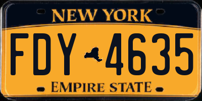 NY license plate FDY4635
