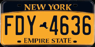 NY license plate FDY4636
