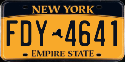 NY license plate FDY4641