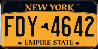 NY license plate FDY4642