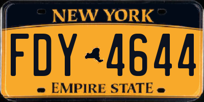 NY license plate FDY4644