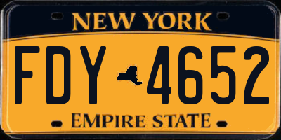 NY license plate FDY4652