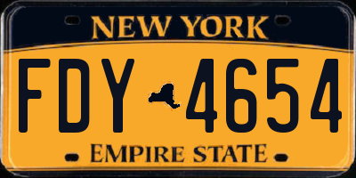 NY license plate FDY4654