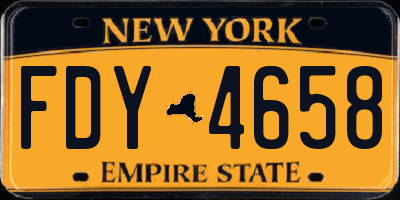 NY license plate FDY4658