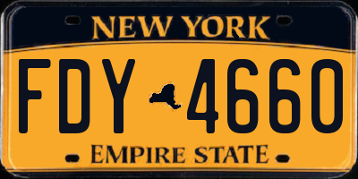 NY license plate FDY4660