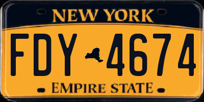 NY license plate FDY4674