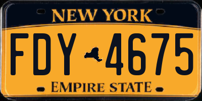NY license plate FDY4675