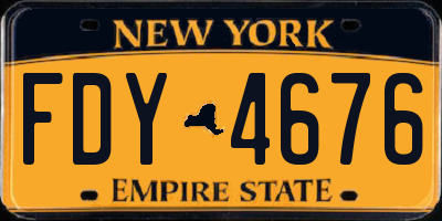 NY license plate FDY4676
