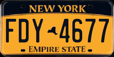 NY license plate FDY4677