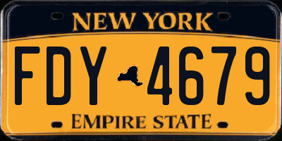 NY license plate FDY4679