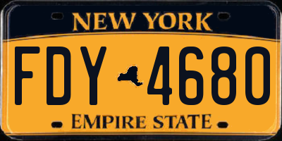 NY license plate FDY4680