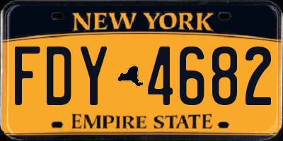 NY license plate FDY4682