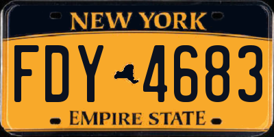 NY license plate FDY4683