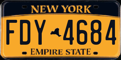 NY license plate FDY4684