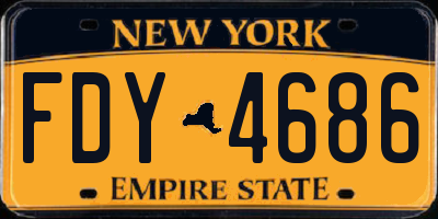 NY license plate FDY4686