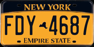 NY license plate FDY4687