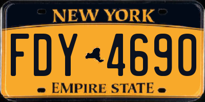 NY license plate FDY4690