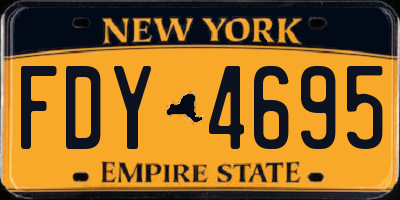 NY license plate FDY4695