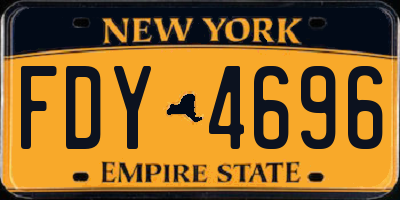 NY license plate FDY4696