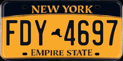 NY license plate FDY4697