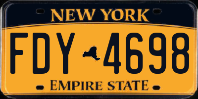 NY license plate FDY4698