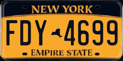 NY license plate FDY4699