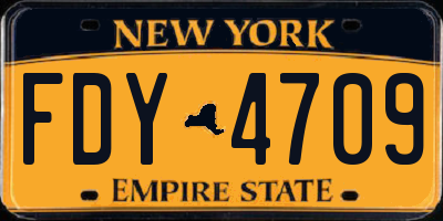 NY license plate FDY4709