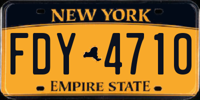 NY license plate FDY4710