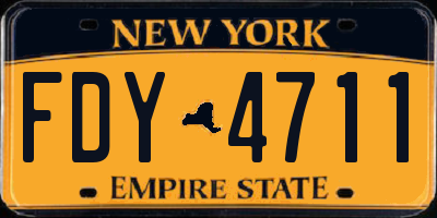 NY license plate FDY4711