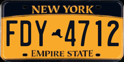 NY license plate FDY4712