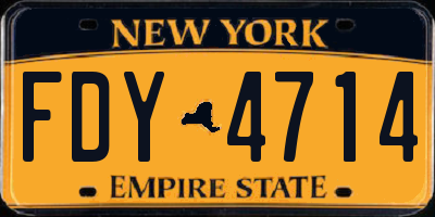 NY license plate FDY4714