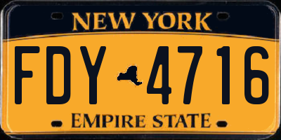 NY license plate FDY4716