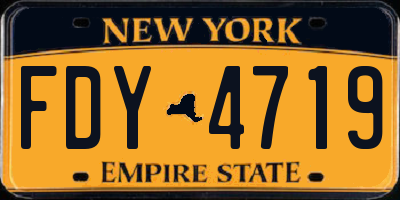 NY license plate FDY4719