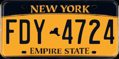NY license plate FDY4724