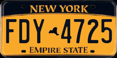NY license plate FDY4725