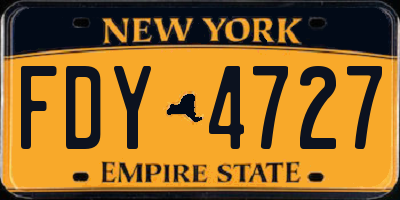 NY license plate FDY4727
