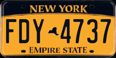 NY license plate FDY4737