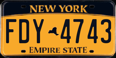 NY license plate FDY4743