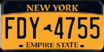 NY license plate FDY4755