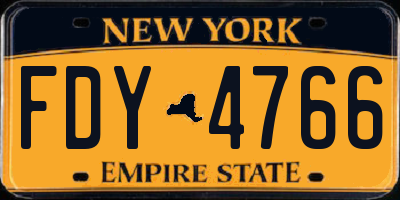 NY license plate FDY4766