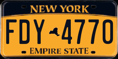 NY license plate FDY4770