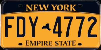 NY license plate FDY4772