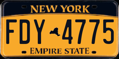 NY license plate FDY4775