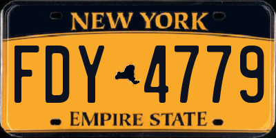 NY license plate FDY4779