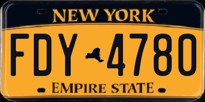 NY license plate FDY4780