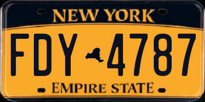 NY license plate FDY4787