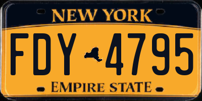 NY license plate FDY4795