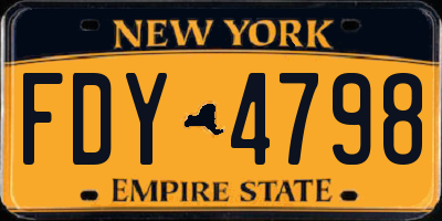 NY license plate FDY4798