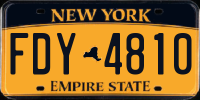 NY license plate FDY4810