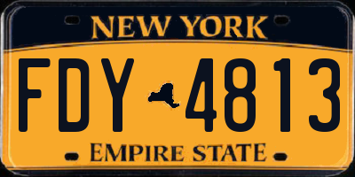 NY license plate FDY4813